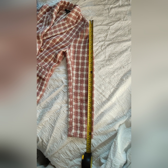 LULUS Women's Pink Plaid Double-Breasted Jacket - Picture 13 of 16